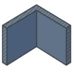 Diagram of a re-entrant corner: internal corner between two walls