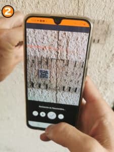 Step 2: the app detects the crack ruler