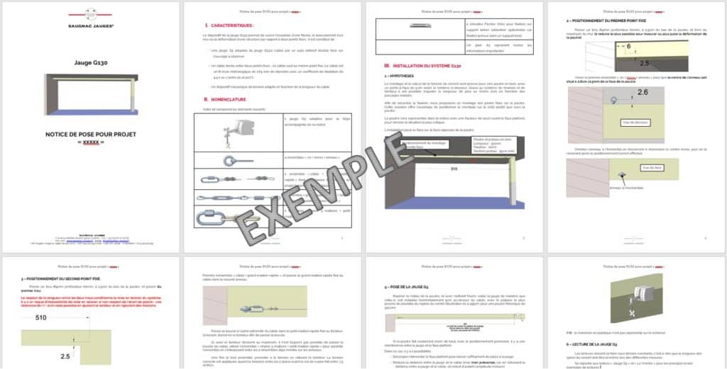 Example of custom installation instructions for the G130 gauge