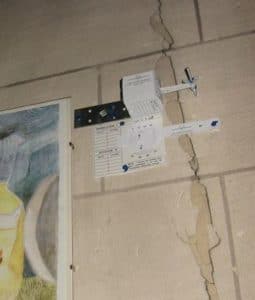 G6 gauge combined with a G3 gauge installed in a church to monitor 2-axis deformation and differential settlement