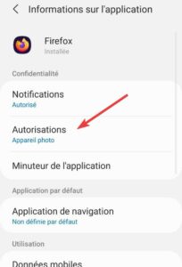 Firefox permissions