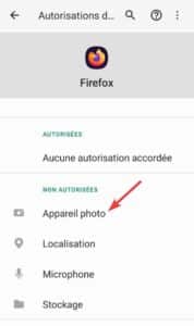 Firefox permissions