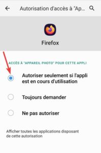 Firefox permissions
