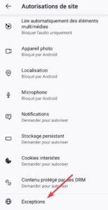 Firefox permissions