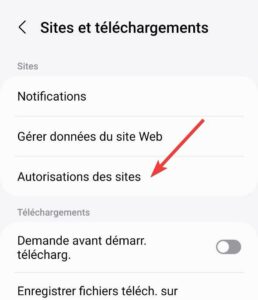 Samsung browser settings