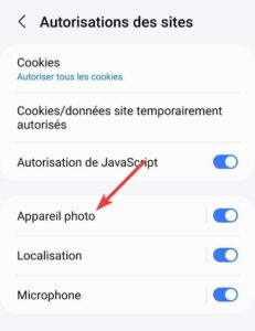 Samsung browser settings
